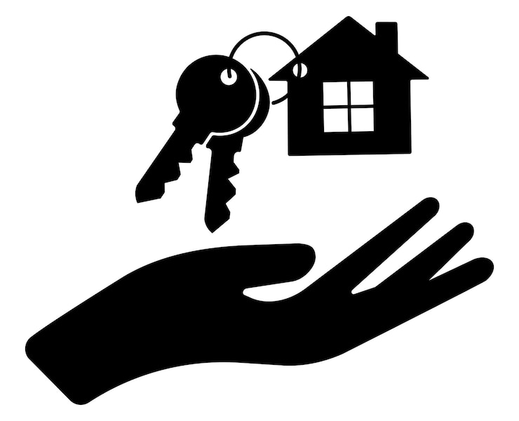 Vector ilustración vectorial del título de una casa negra sobre un fondo transparente
