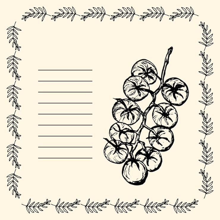 Vector ilustración vectorial de tomates dibujado a mano dibujado de verduras en una tarjeta de decoración esbozo de tomate vegetables dibujados a mano estilo plano de tinta vintage grabado esbozos de dibujos simples objeto aislado