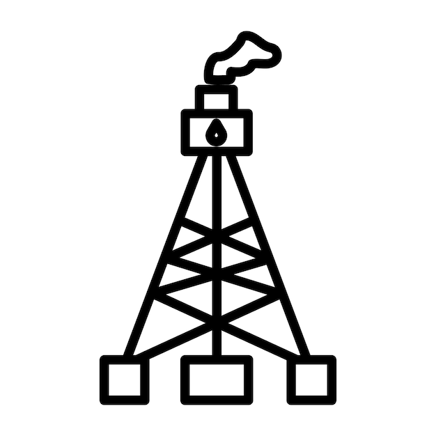 Ilustración vectorial de la torre de aceite