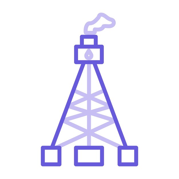 Ilustración vectorial de la torre de aceite