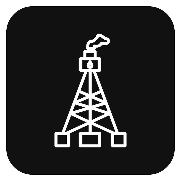 Ilustración vectorial de la torre de aceite