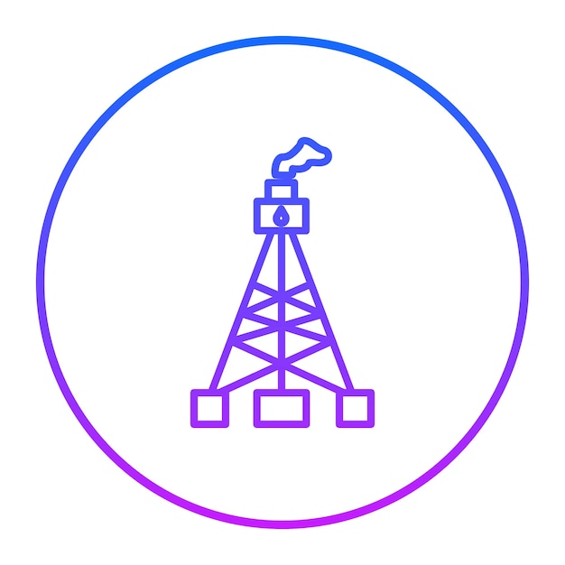 Ilustración vectorial de la torre de aceite