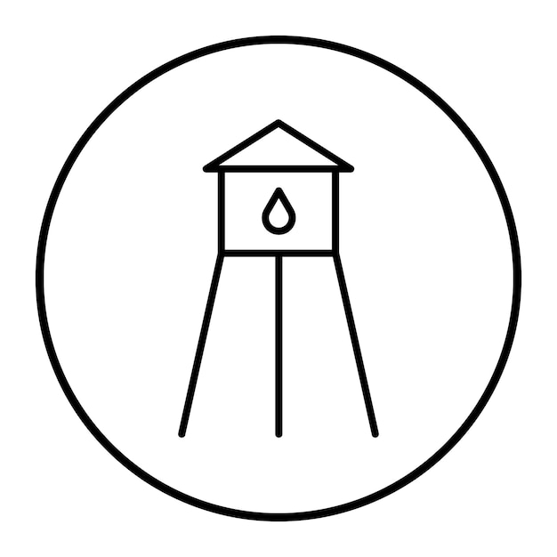 Ilustración vectorial de la torre de agua