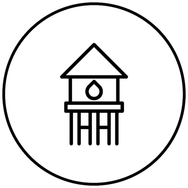 Ilustración vectorial de la torre de agua