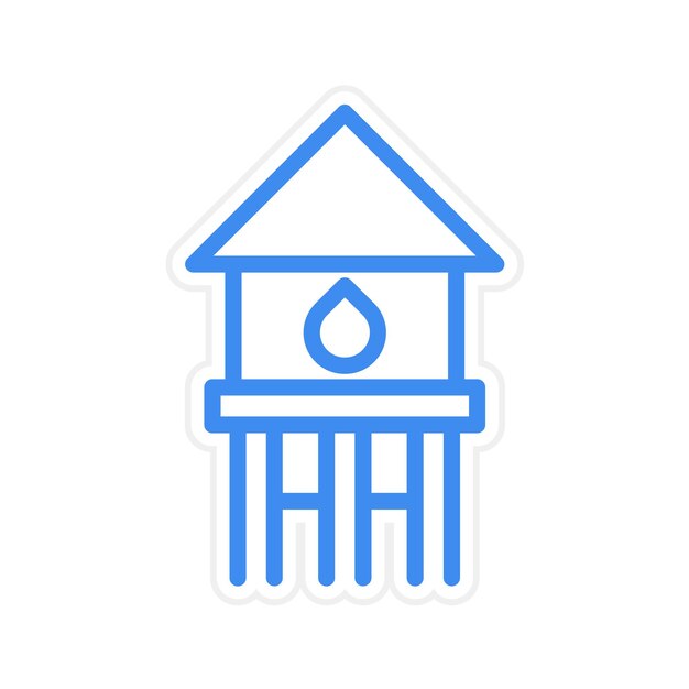Ilustración vectorial de la torre de agua