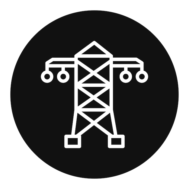 Ilustración vectorial de la torre eléctrica
