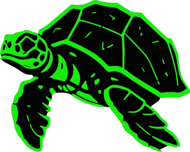 Ilustración vectorial de una tortuga caretta para el logotipo símbolo adhesivo tatuaje camiseta diseño simple fl