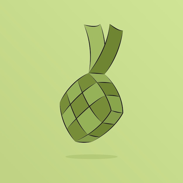 Ilustración vectorial tradicional de ketupat en diseño plano