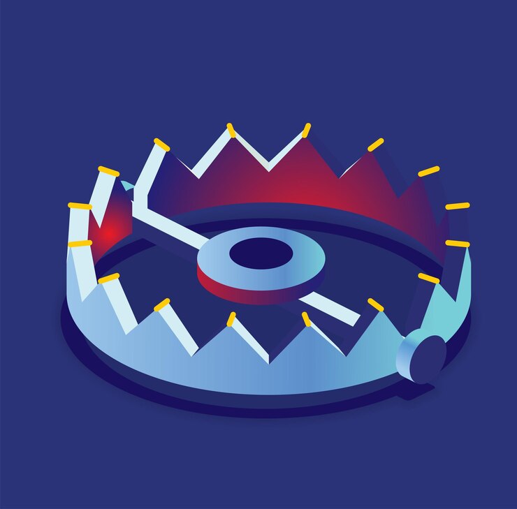 Vector ilustración vectorial de la trampa isométrica para osos