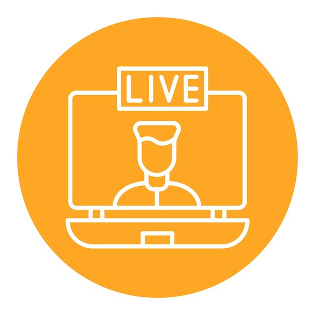 Ilustración vectorial de transmisión en vivo del usuario
