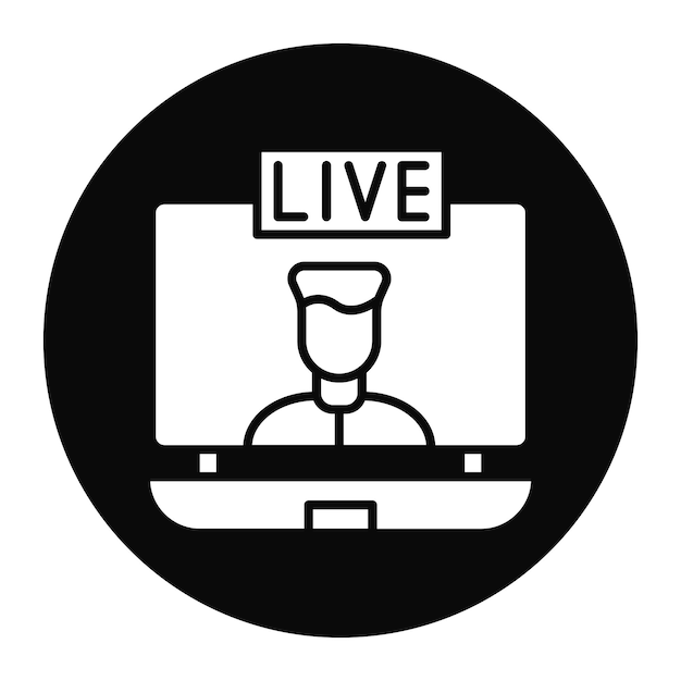 Ilustración vectorial de transmisión en vivo del usuario