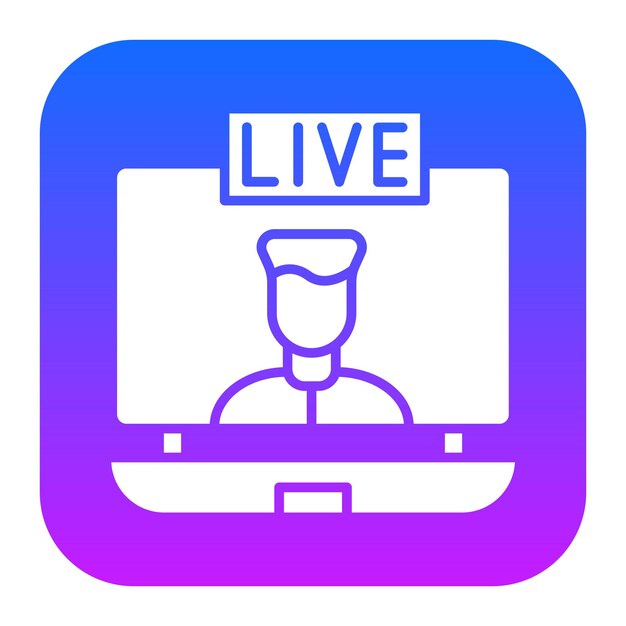 Ilustración vectorial de transmisión en vivo del usuario