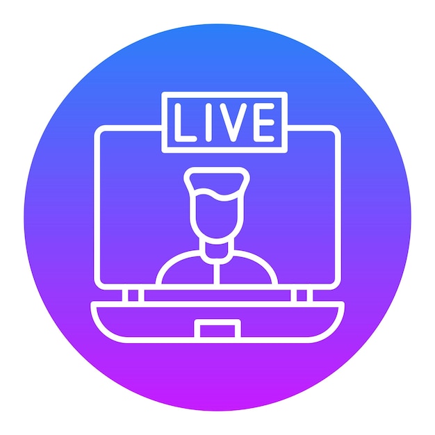 Ilustración vectorial de transmisión en vivo del usuario