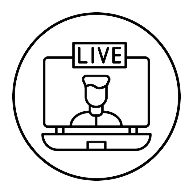 Ilustración vectorial de transmisión en vivo del usuario