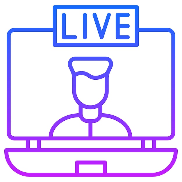 Ilustración vectorial de transmisión en vivo del usuario