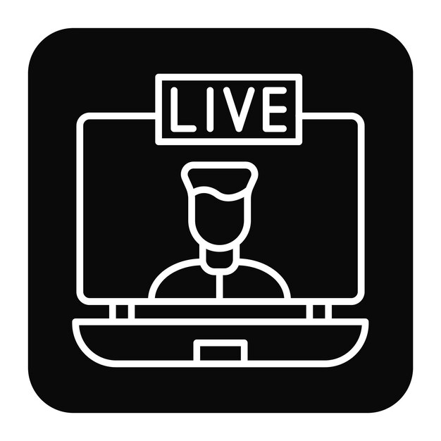 Ilustración vectorial de transmisión en vivo del usuario