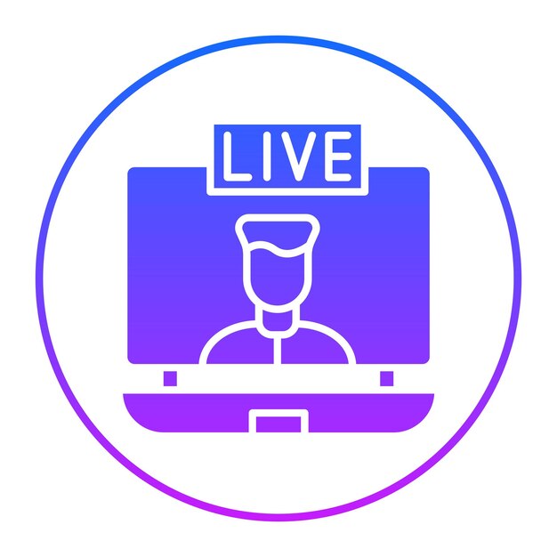 Ilustración vectorial de transmisión en vivo del usuario
