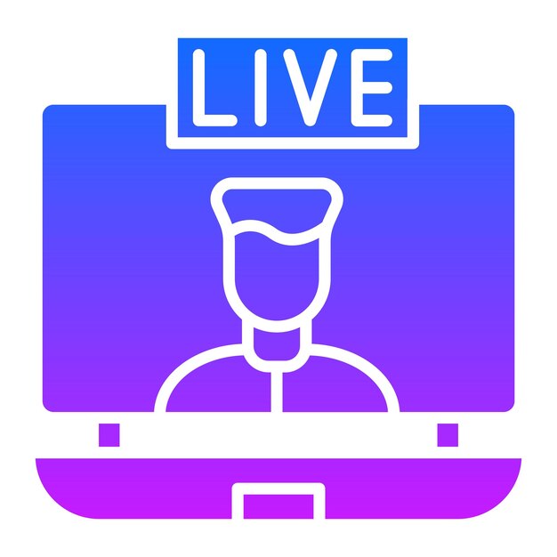 Ilustración vectorial de transmisión en vivo del usuario