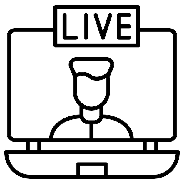 Ilustración vectorial de transmisión en vivo del usuario