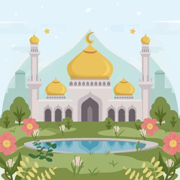Ilustración vectorial del trasfondo islámico de Ramadan Kareem