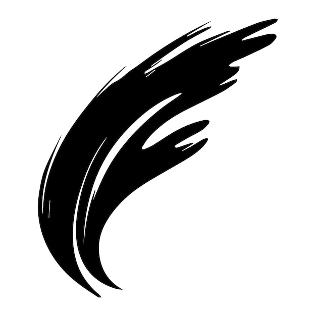 Ilustración vectorial de trazo de pincel de pintura negra en un fondo blanco abstracto