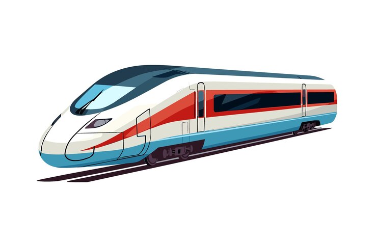 Ilustración vectorial de un tren de metro Tren bala de alta velocidad