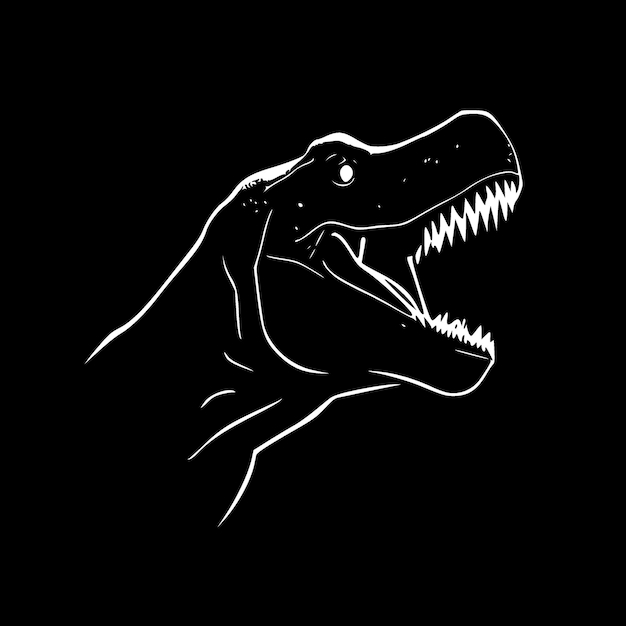 Ilustración vectorial TRex en blanco y negro