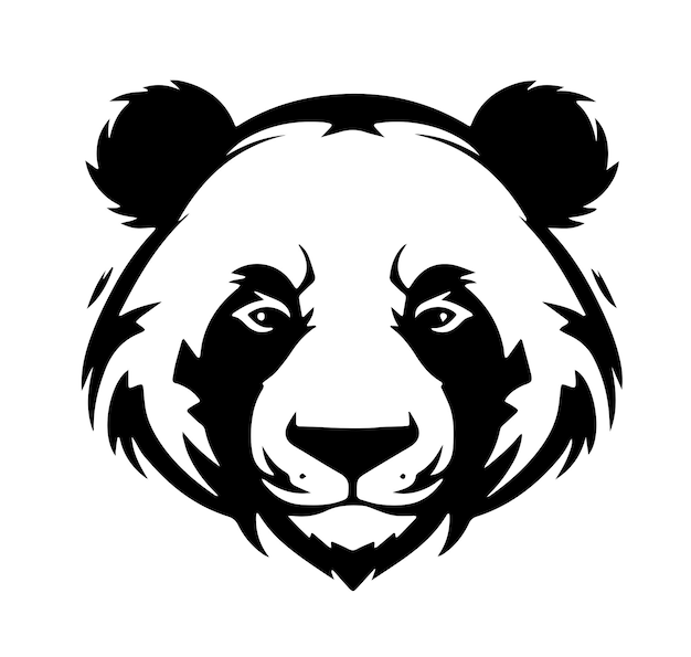 Ilustración vectorial tribal de la cabeza del panda