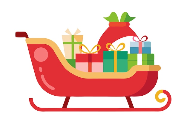 Ilustración vectorial del trineo de Santa