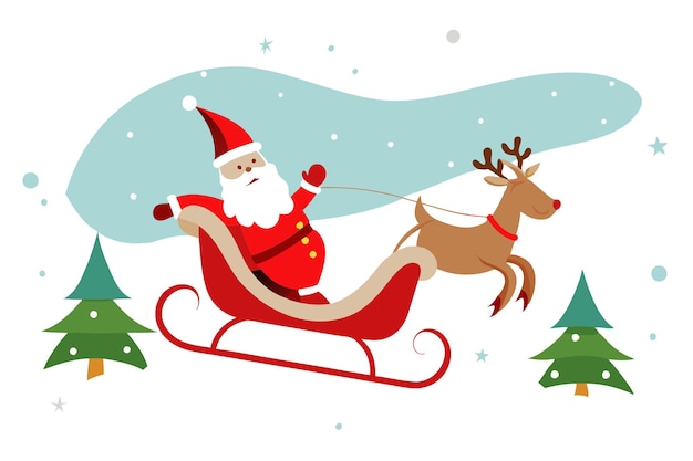Ilustración vectorial del trineo de Santa