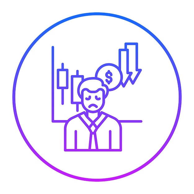 Ilustración vectorial triste del hombre de negocios