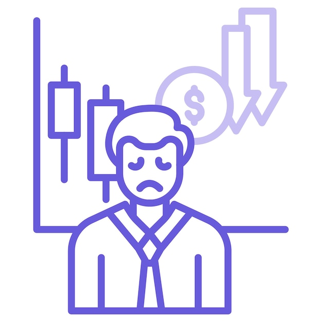 Ilustración vectorial triste del hombre de negocios