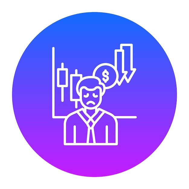 Ilustración vectorial triste del hombre de negocios