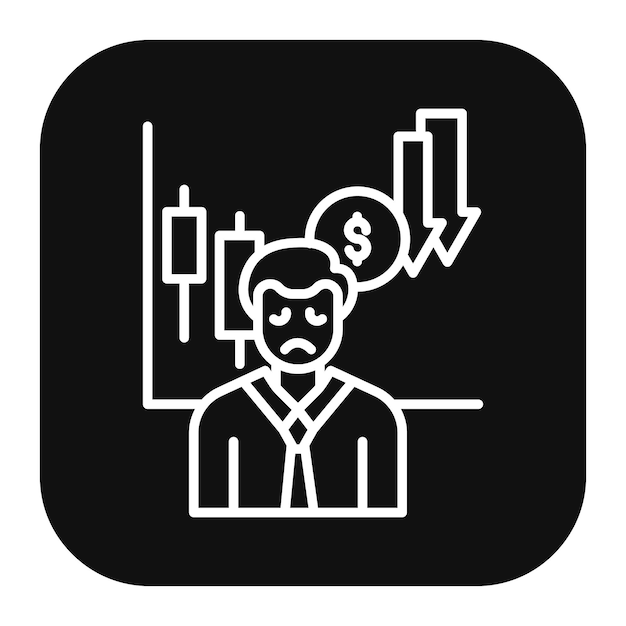 Ilustración vectorial triste del hombre de negocios