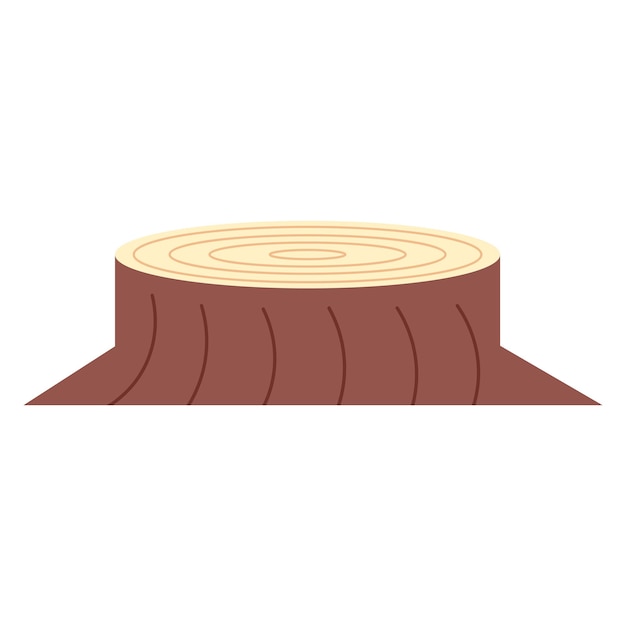 Ilustración vectorial de un tronco de madera plano