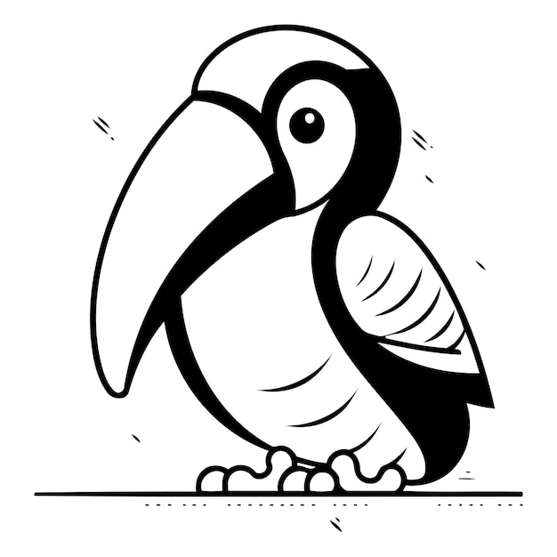 Vector ilustración vectorial de tucano aislado sobre un fondo blanco