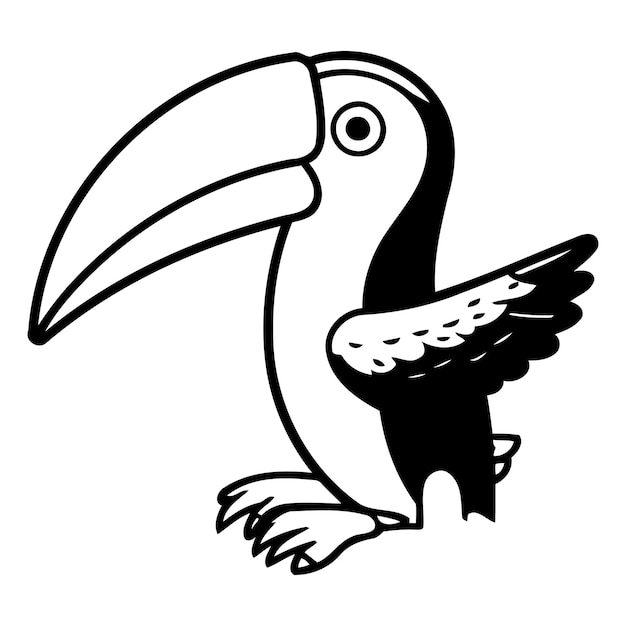 Ilustración vectorial de un tucano de dibujos animados