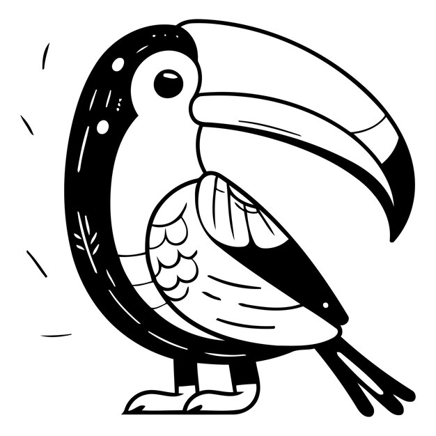 Vector ilustración vectorial de un tucano de dibujos animados