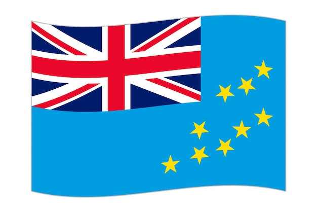 Vector ilustración vectorial de tuvalu ondeando la bandera del país