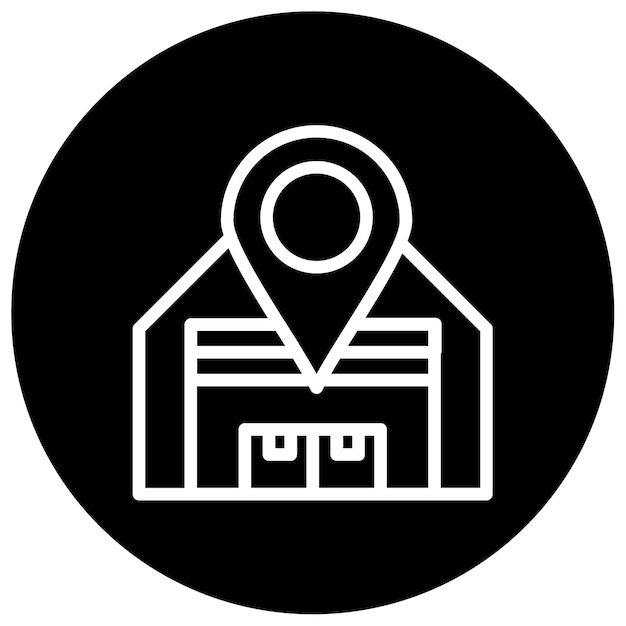 Ilustración vectorial de la ubicación del almacén
