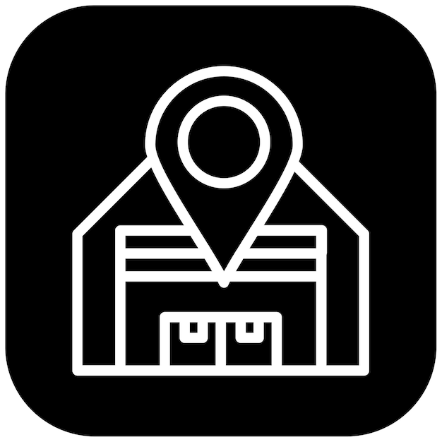 Ilustración vectorial de la ubicación del almacén