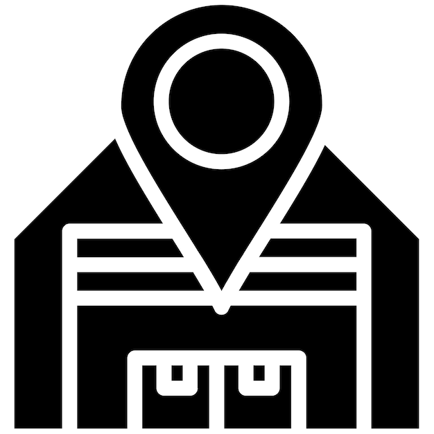 Ilustración vectorial de la ubicación del almacén