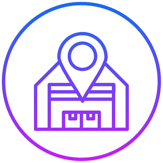 Ilustración vectorial de la ubicación del almacén