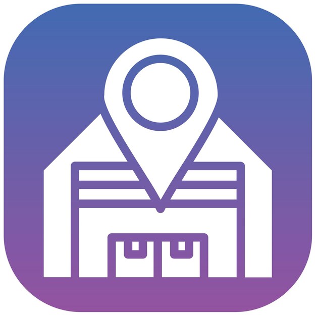 Ilustración vectorial de la ubicación del almacén