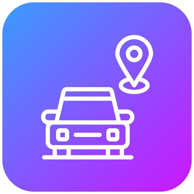 Ilustración vectorial de la ubicación del automóvil