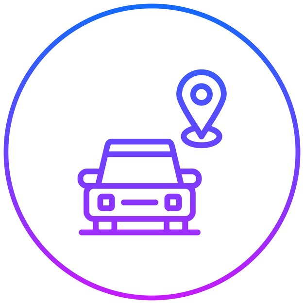 Ilustración vectorial de la ubicación del automóvil