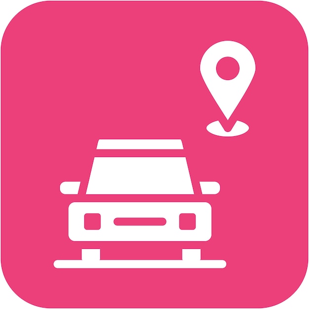 Ilustración vectorial de la ubicación del automóvil