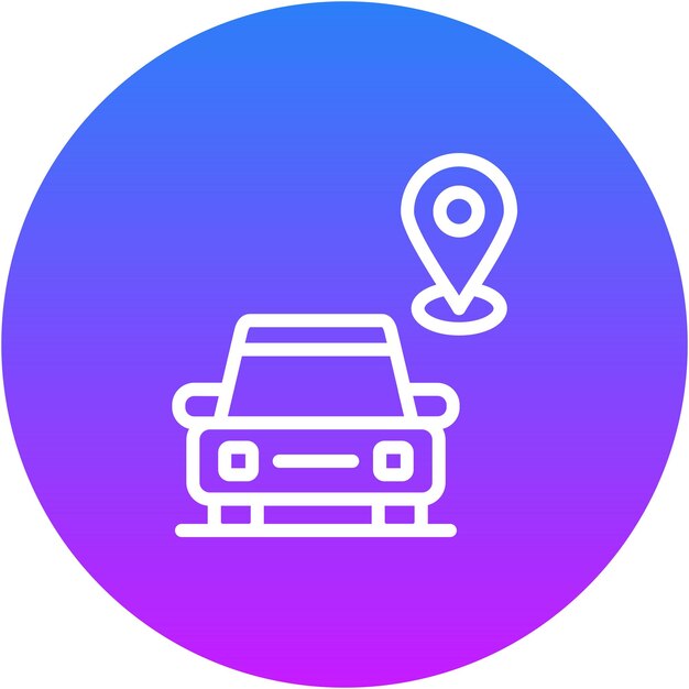 Ilustración vectorial de la ubicación del automóvil