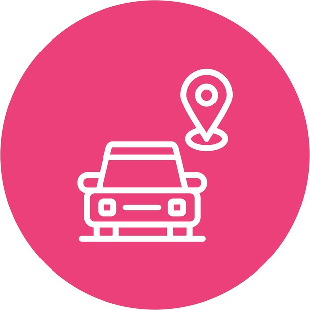Ilustración vectorial de la ubicación del automóvil