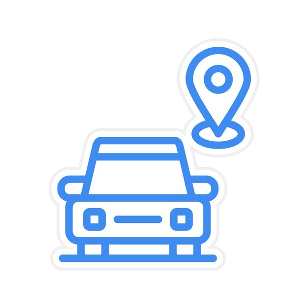 Ilustración vectorial de la ubicación del automóvil